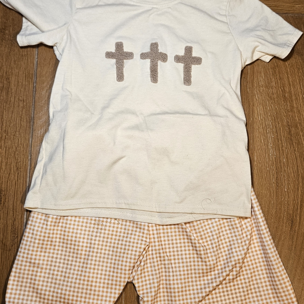Easter Kids Cream and Brown Matching Set